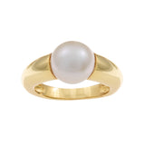 R364-GP - ARIANA- Gold Plated, Rhodium Plate & White Freshwater Button Pearl Ring