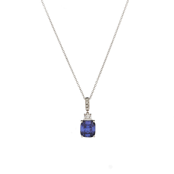 P187-T BEBELLE Tanzanite & Clear CZ Pendant