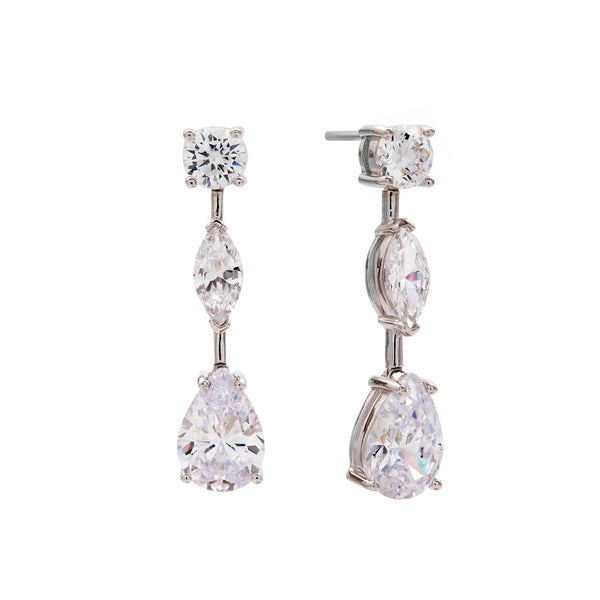 E1068 -MORAG- Multi-Shape CZ Chandelier Drop Earrings