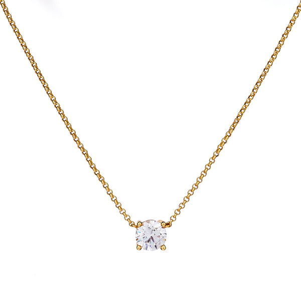 P202-GP SADE Gold Plate Claw Set CZ Pendant