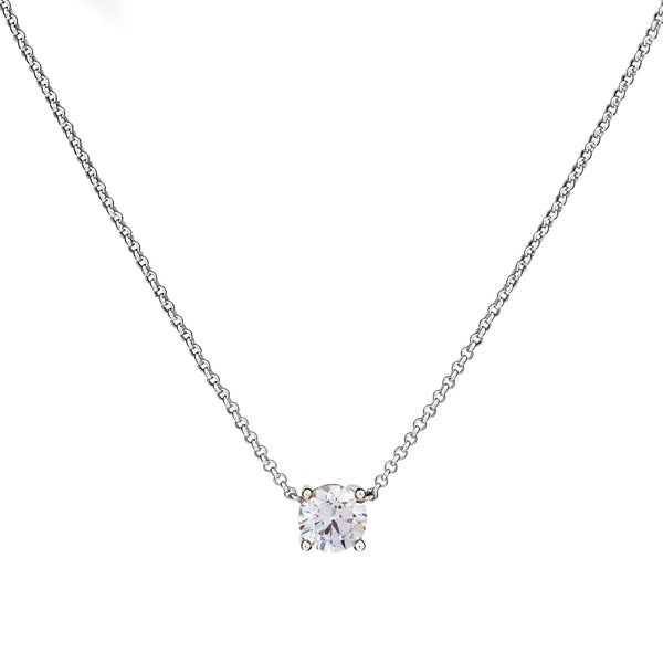 P202-RH SADE Sterling Silver Claw Set CZ Pendant