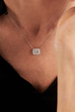 P18465 AMELIA Multi-CZ Pendant on fine silver chain