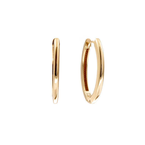 E56-GP - CLAIRE - Gold Plate Large Oval Hoop Earrings