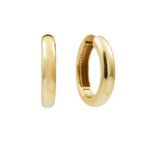 E540-GP - FREYA - Gold Plate Large Round Hoop Earrings