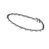 B231-RH -  Leni - Rhodium Bar & Cz  Bracelet