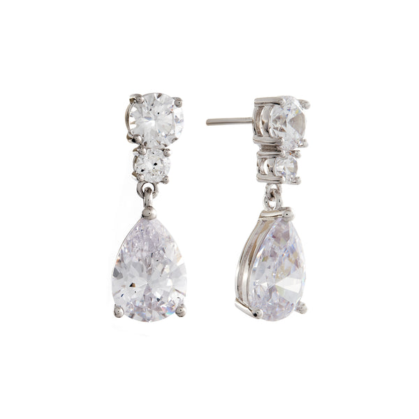 E9458 -CALISTE- Sterling Silver Tear Drop Chandeleir Earring