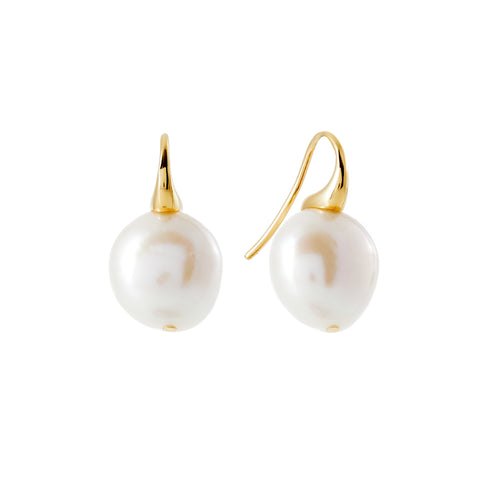 E264-GP - CARMEN 18 Carat Gold Plate Baroque Pearl Earrings