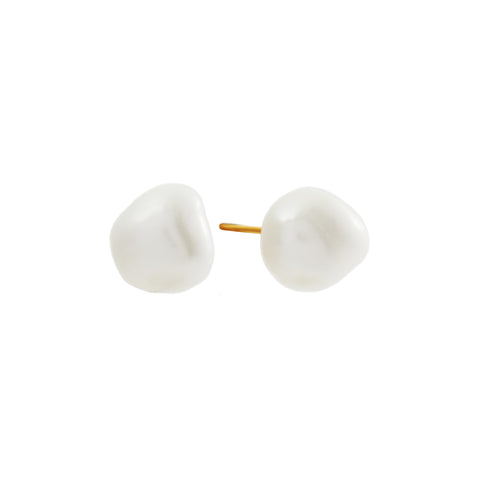 E1763-GP - MILLA 18 Carat Gold Plate Freshwater Baroque Pearl Stud