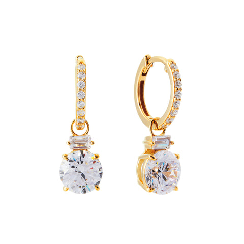 E1805-GP - ROBYN Gold plate CZ drop earrings