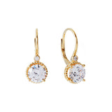 E187-GP SIOBHAIN -  Gold plate & CZ hook earrings