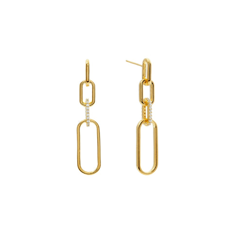 E196-GP - AUBREY Gold plate link earrings