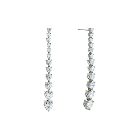 E3502 - SUZETTE Rhodium CZ drop earrings