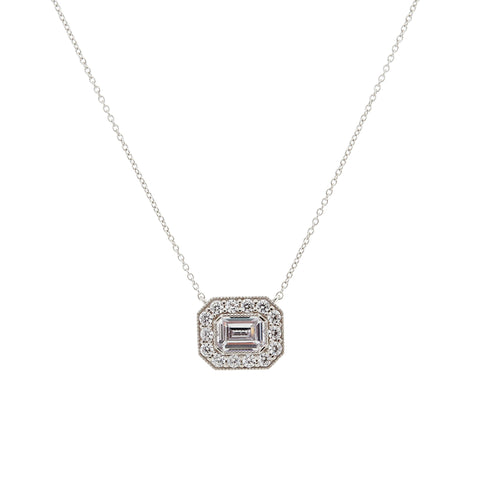 P18465 AMELIA Multi-CZ Pendant on fine silver chain