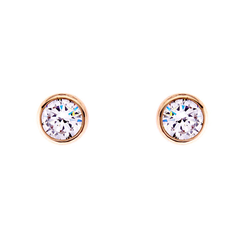 E30 - Gold plate bezel cubic zirconia stud