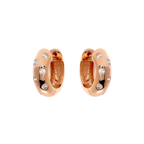 E452-RG - Rose gold cz solid mini hoop