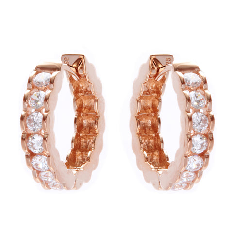 E46-RG - Rose gold cz hoops