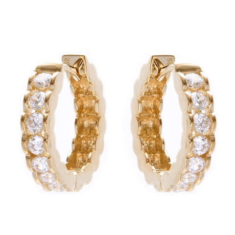 E46-GP - Gold cz hoops