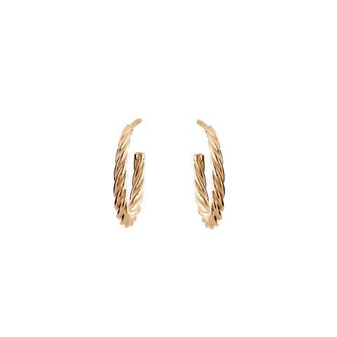 E6765-GP - Gold Plate Twist Hoops