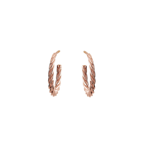 E6765-RG - Rose Gold Plate Twist Hoops