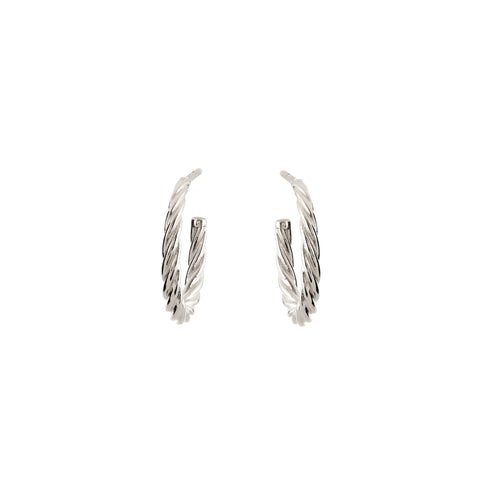 E6765-RH - Rhodium Plate Twist Hoops