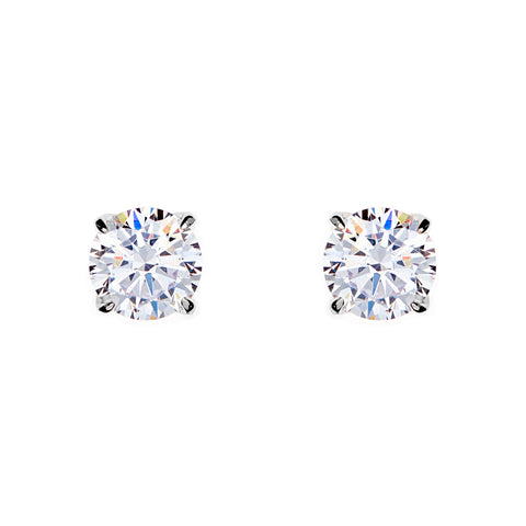 E98 - Rhodium claw set cubic zirconia stud-