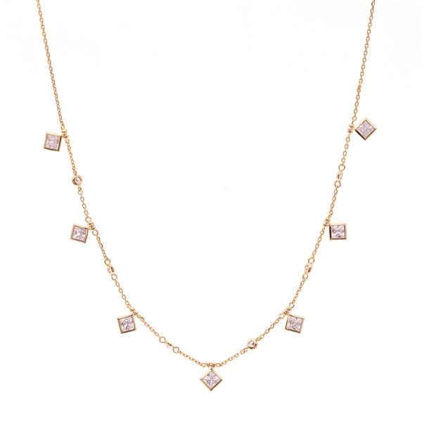 N41-GP - Gold cz necklace