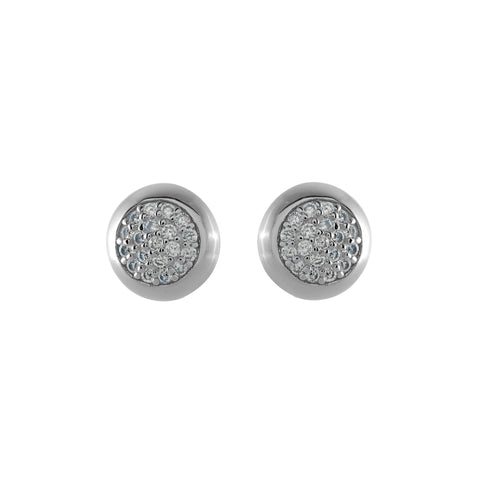 E942-RH -  Rhodium pave cz stud earrings