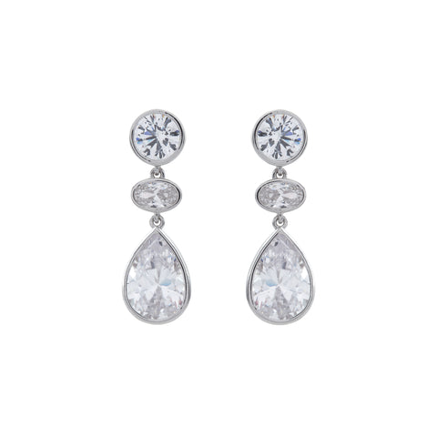 E1853 - Rhodium cz dress earrings